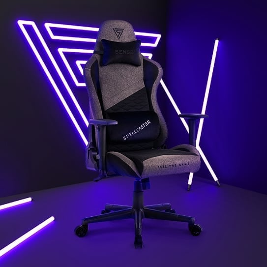 Ігрове крісло SENSE7 Spellcaster Senshi тканинне чорно-сіре