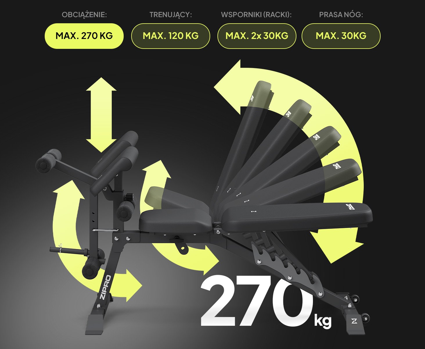 Регулювання лавки Zipro Superset