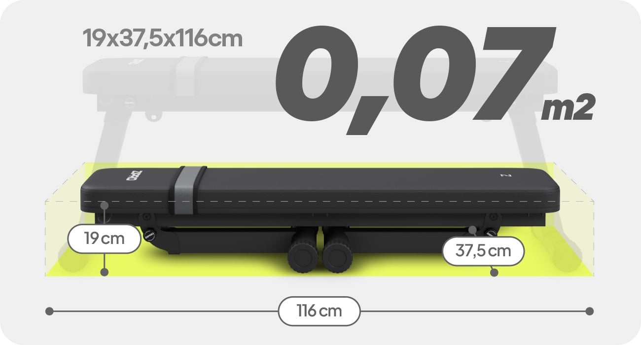 Компактна лавка Zipro Plank у складеному вигляді