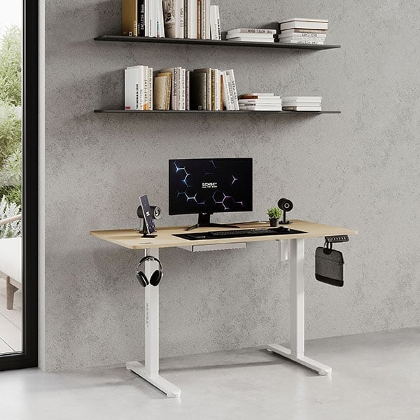 Стіл з регулюванням висоти електричний Sense7 Nojo сосна білий