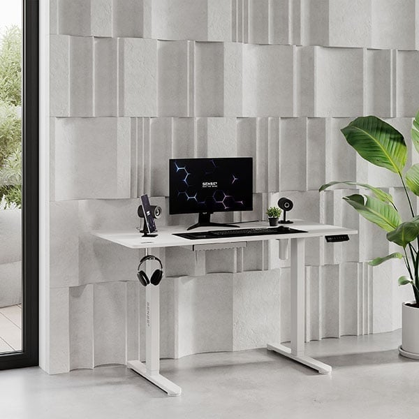 Стіл з регулюванням висоти електричний Sense7 Nojo білий