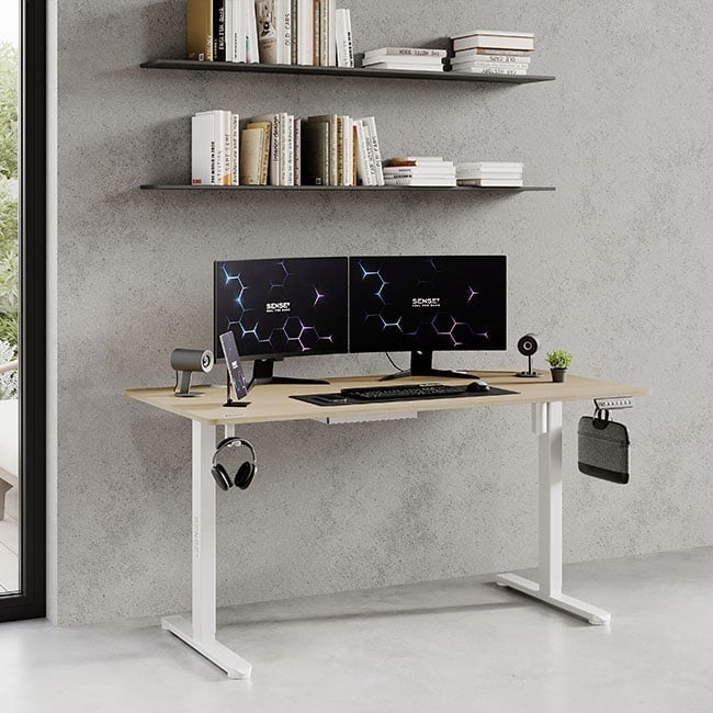 Стіл з регулюванням висоти електричний Sense7 Nojo 140×70 см білий