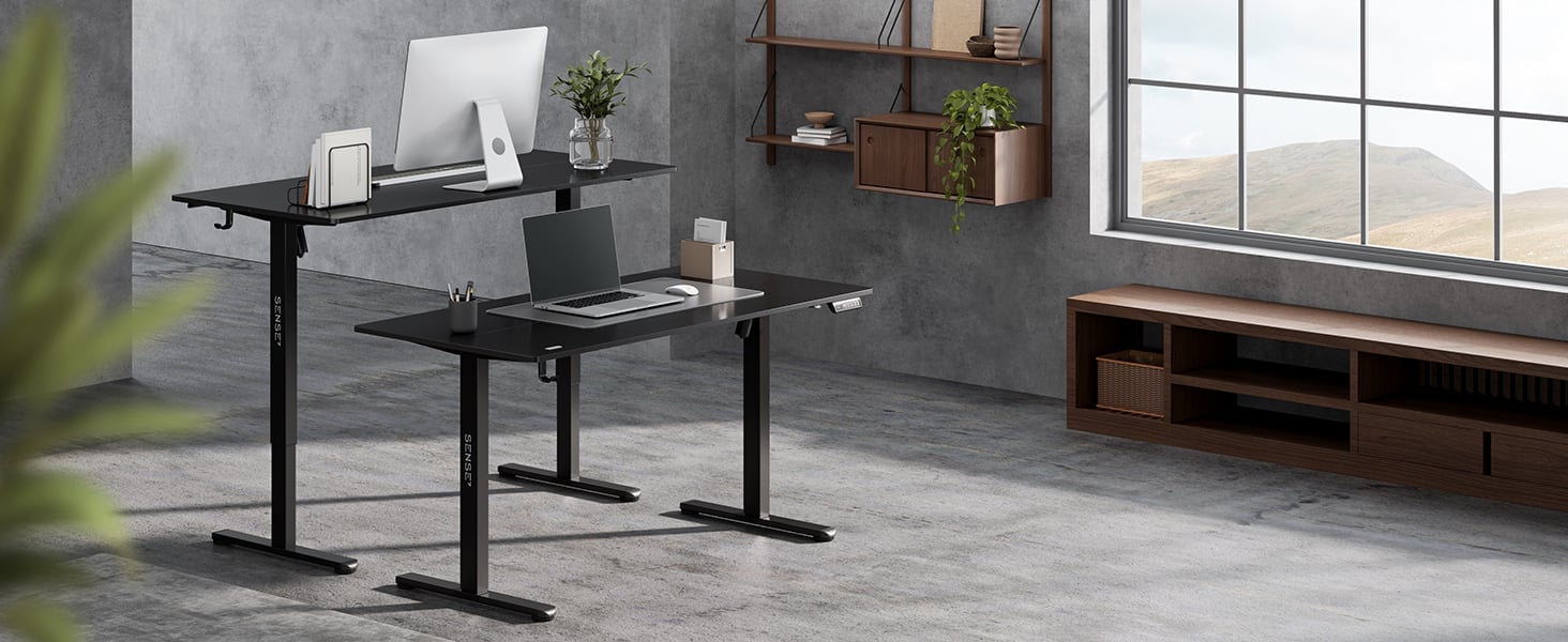 Стіл з регулюванням висоти електричний Sense7 Nojo Light 120×60 см чорний дуб