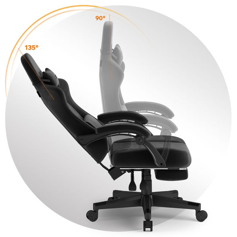 Регулювання спинки ігрового крісла SENSE7 Devon