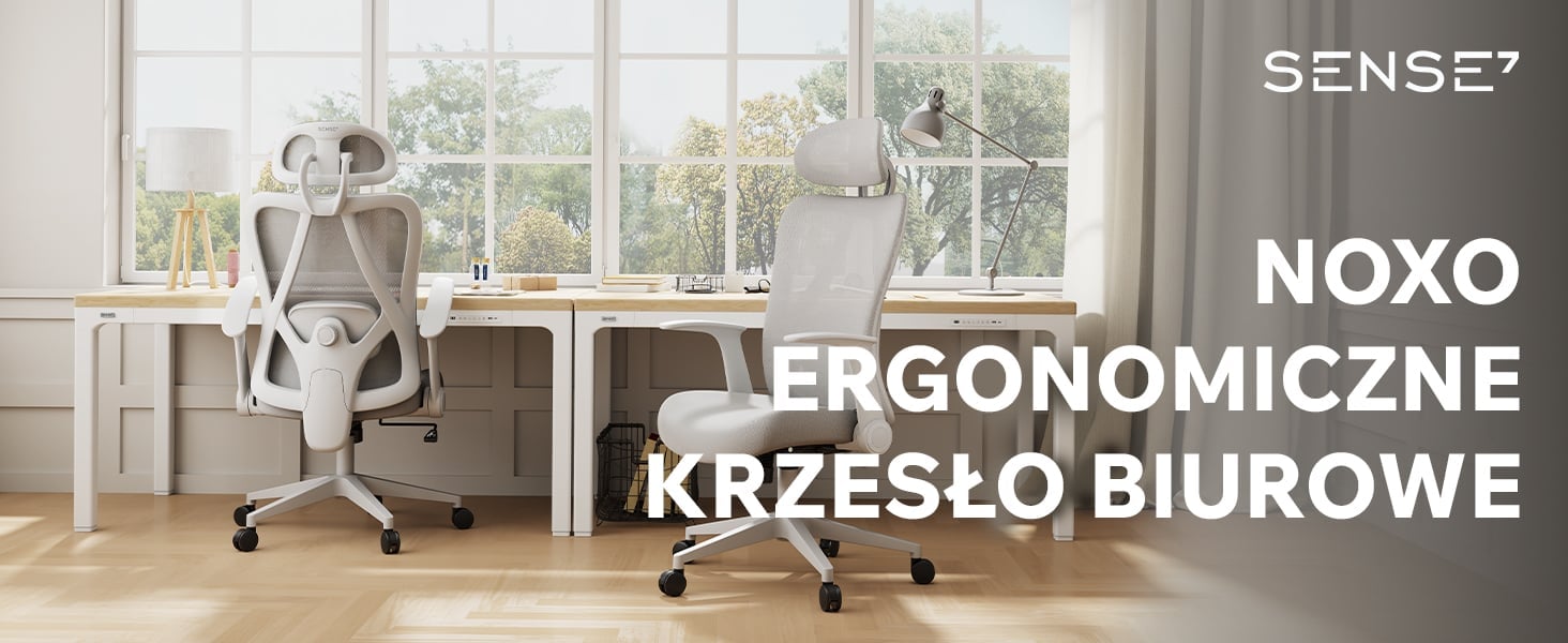 Офісне крісло SENSE7 Noxo біло-сіре