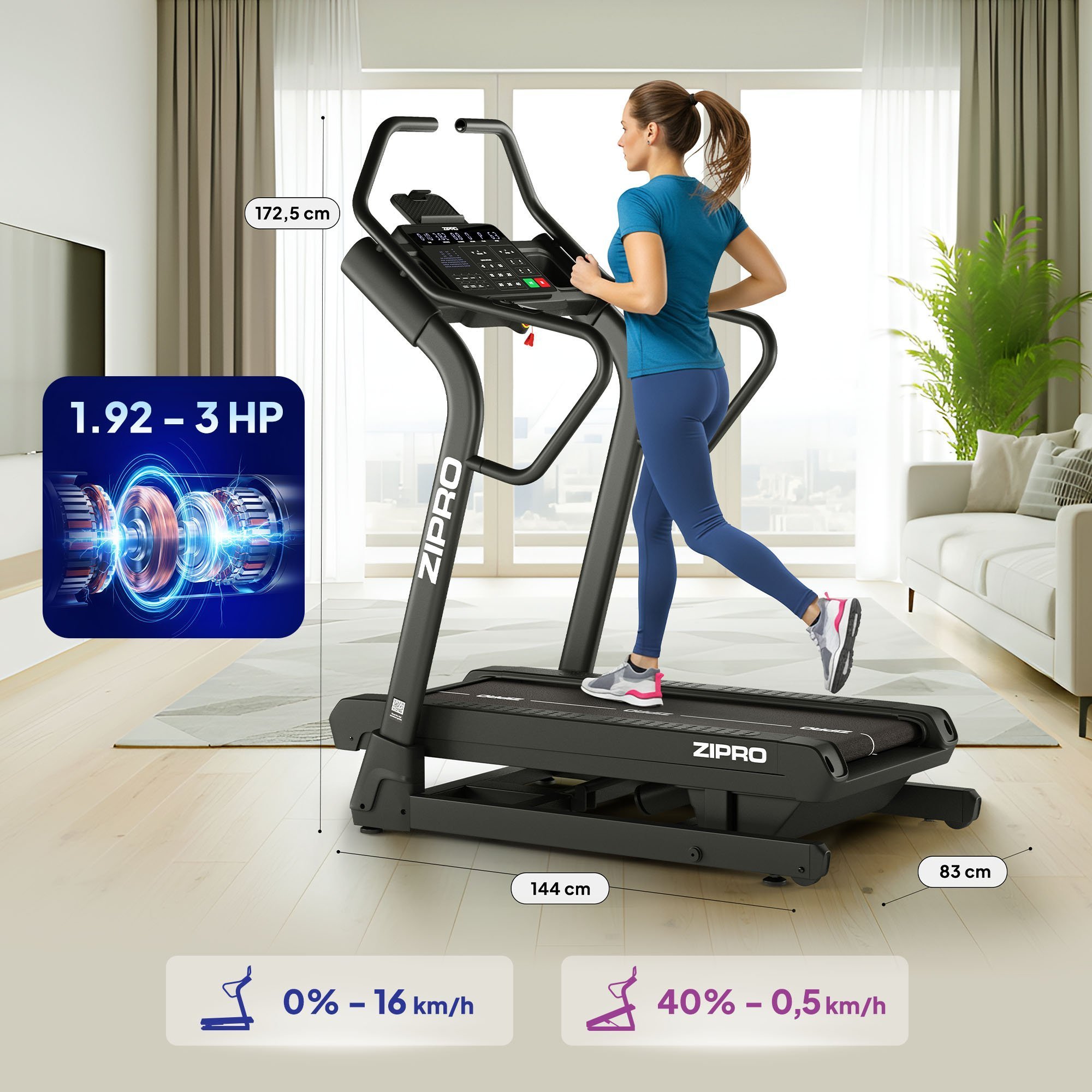 Двигун бігової доріжки ZIPRO Shred