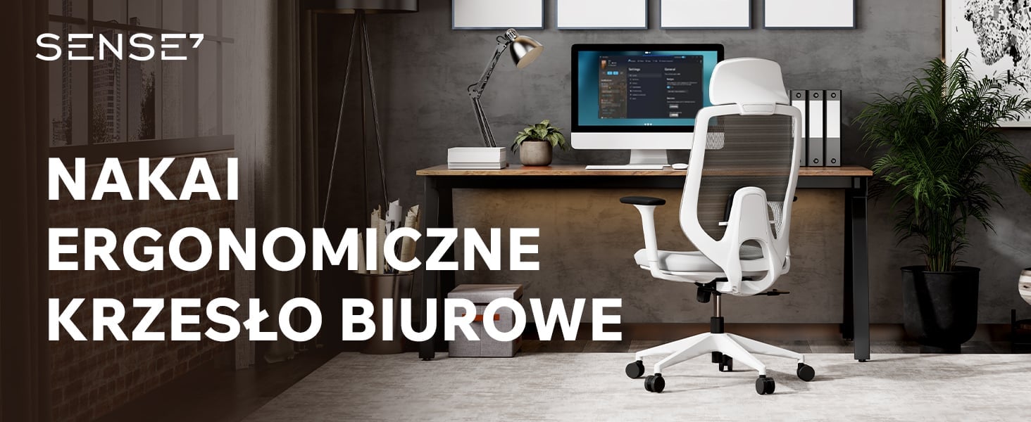 Офісне крісло SENSE7 Nakai біло-сіре