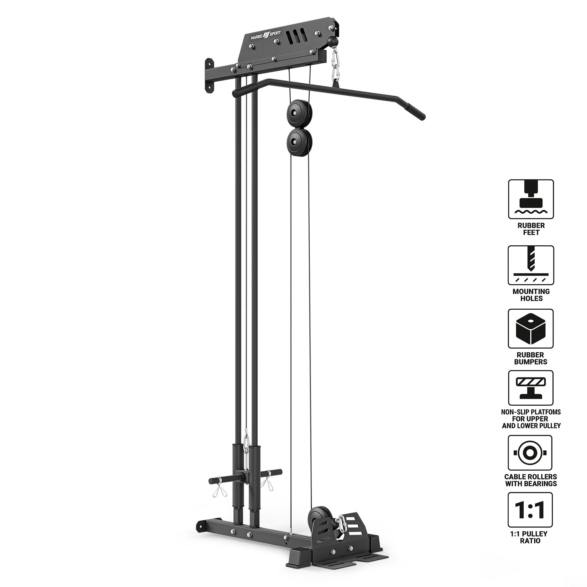Тренажер тяга вертикальна та горизонтальна Marbo Sport MS-W103 2.0