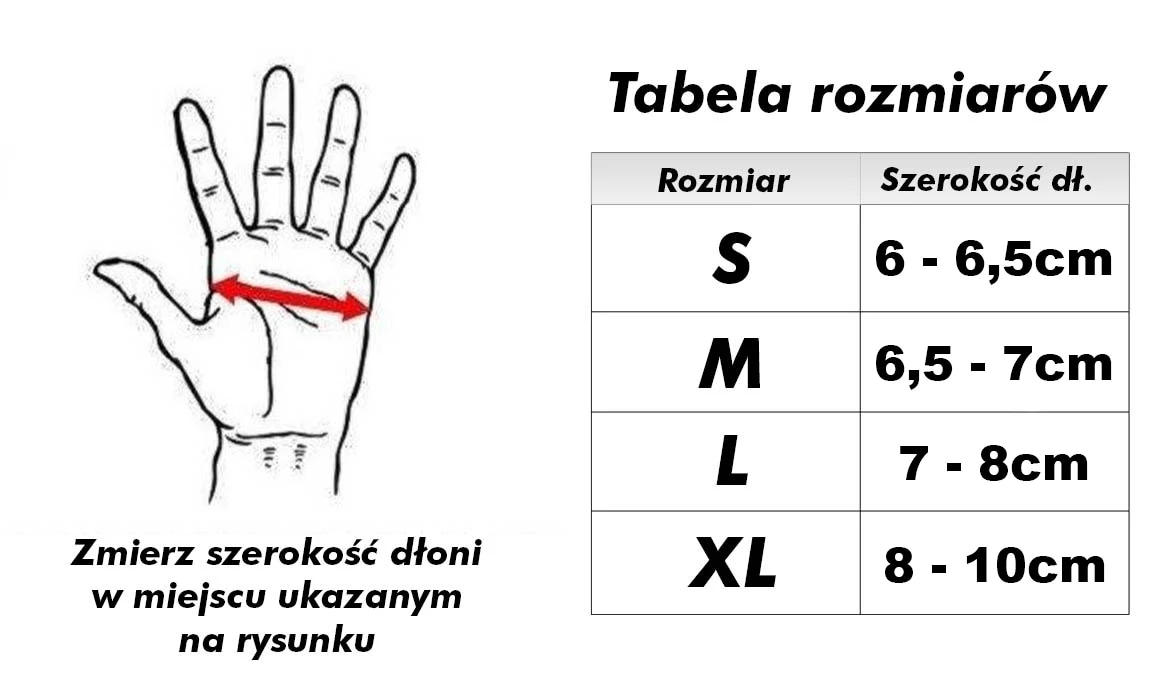 napięstniki dbx bushido tabela rozmiarów