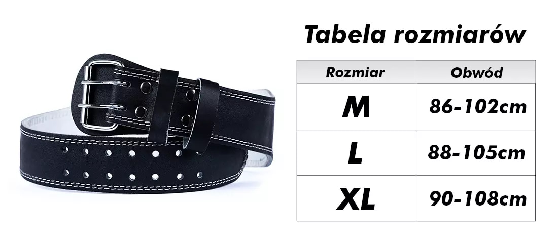 Tabela rozmiarów pasa DBX BUSHIDO WB-3