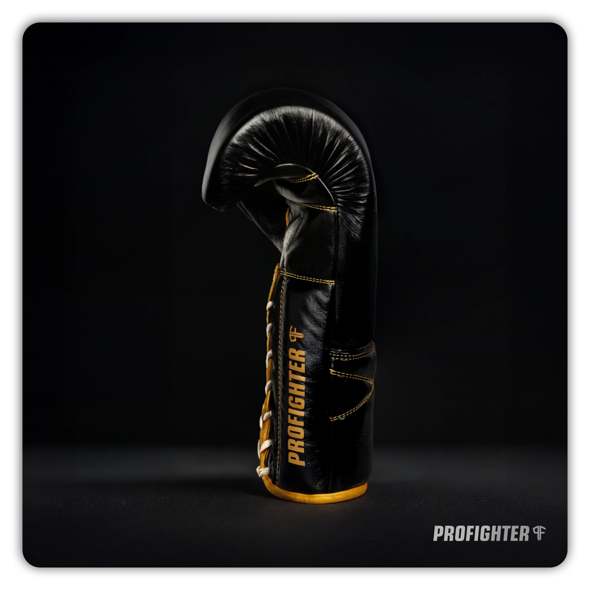 wiązane rękawice bokserskie premium profighter bordowe gold ze skóry naturalnej