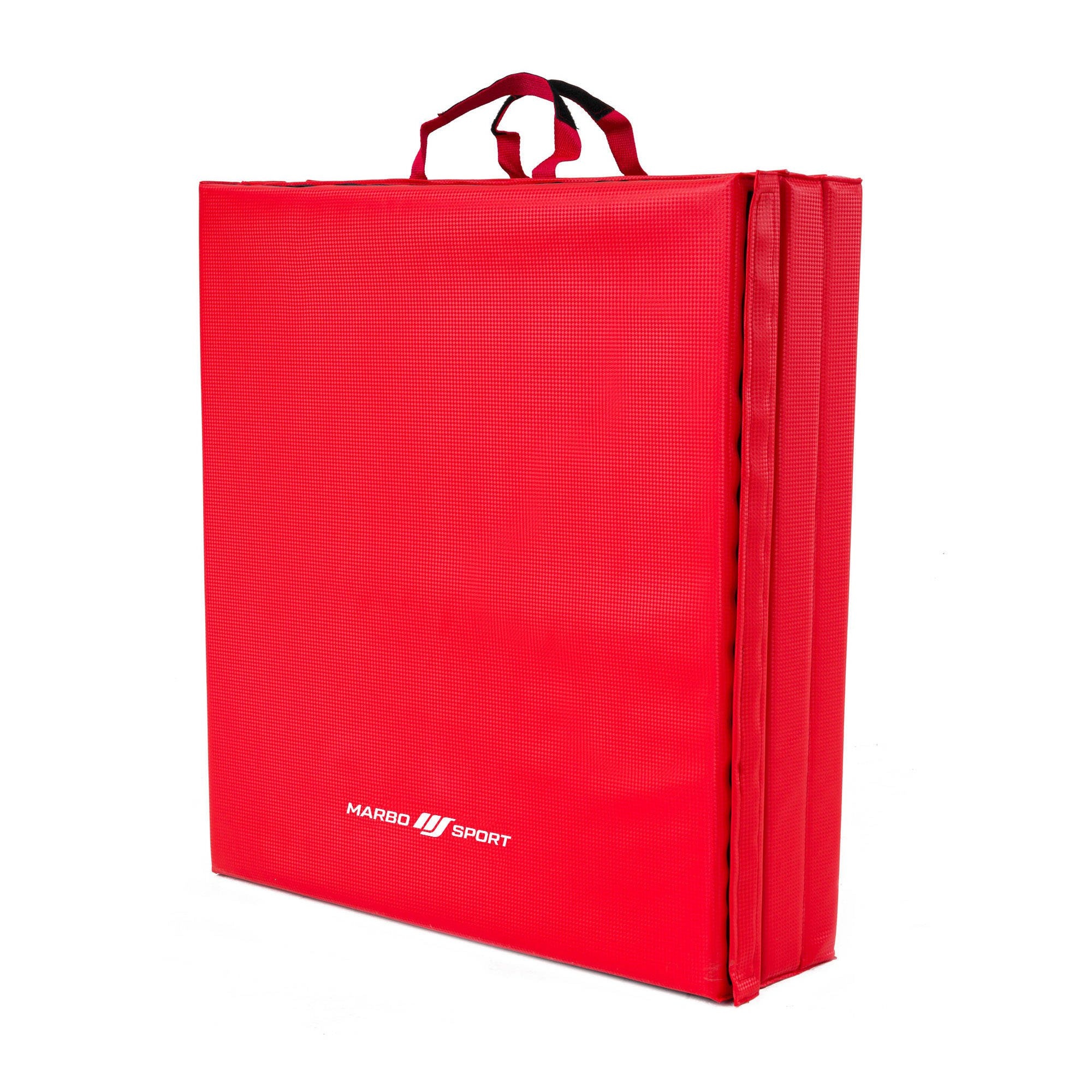 Materac gimnastyczny składany twardy z rzepami 180 x 60 x 5 cm czerwony - Marbo Sport