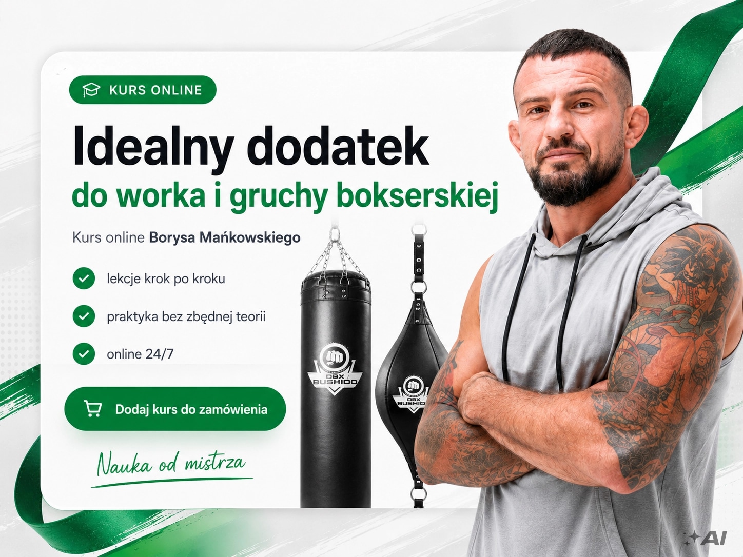 140 cm / PUSTY - Worek treningowy bokserski 140 cm DBX-PB-3 kurs-borys-grafika