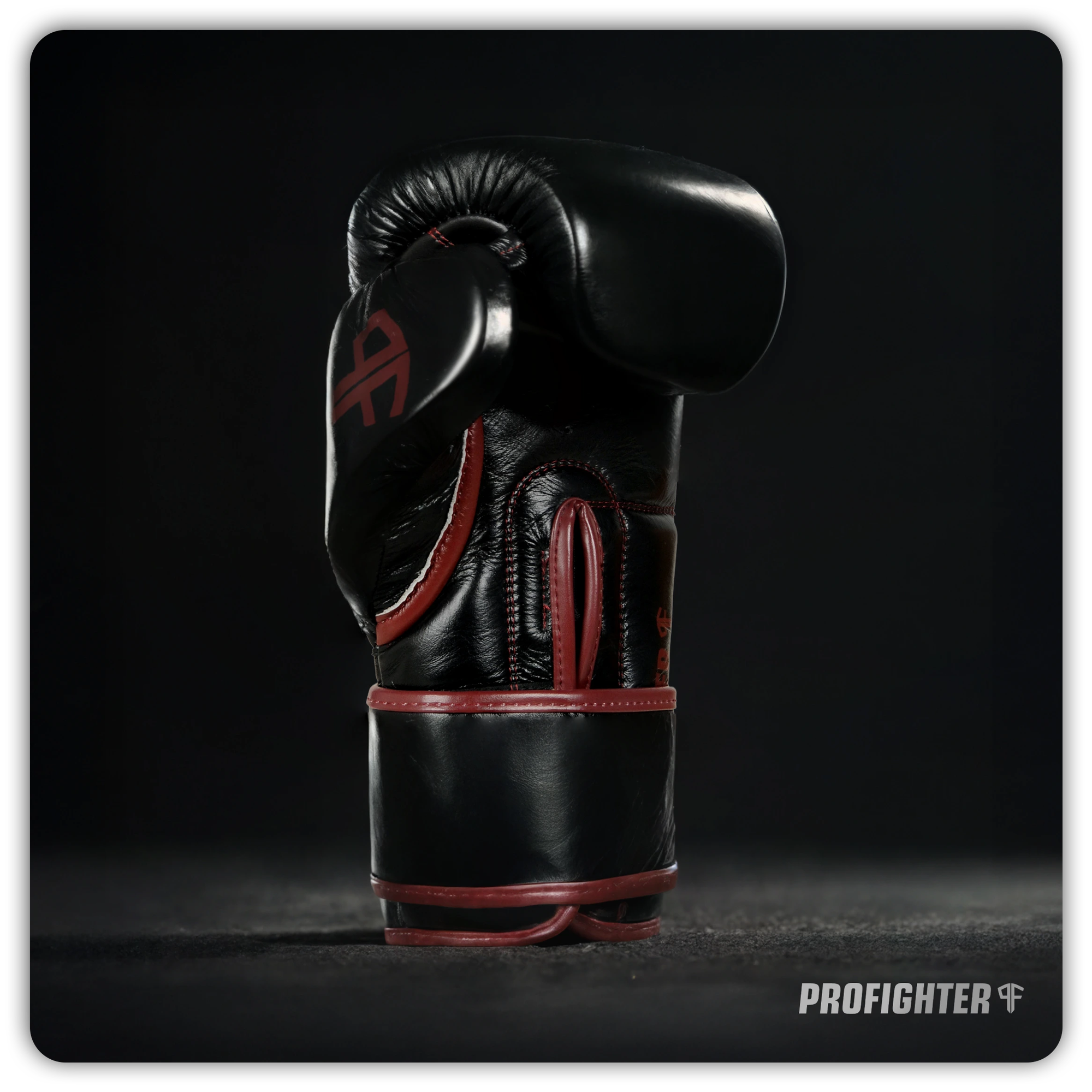 rękawice bokserskie premium profighter bordowe bordeaux ze skóry naturalnej