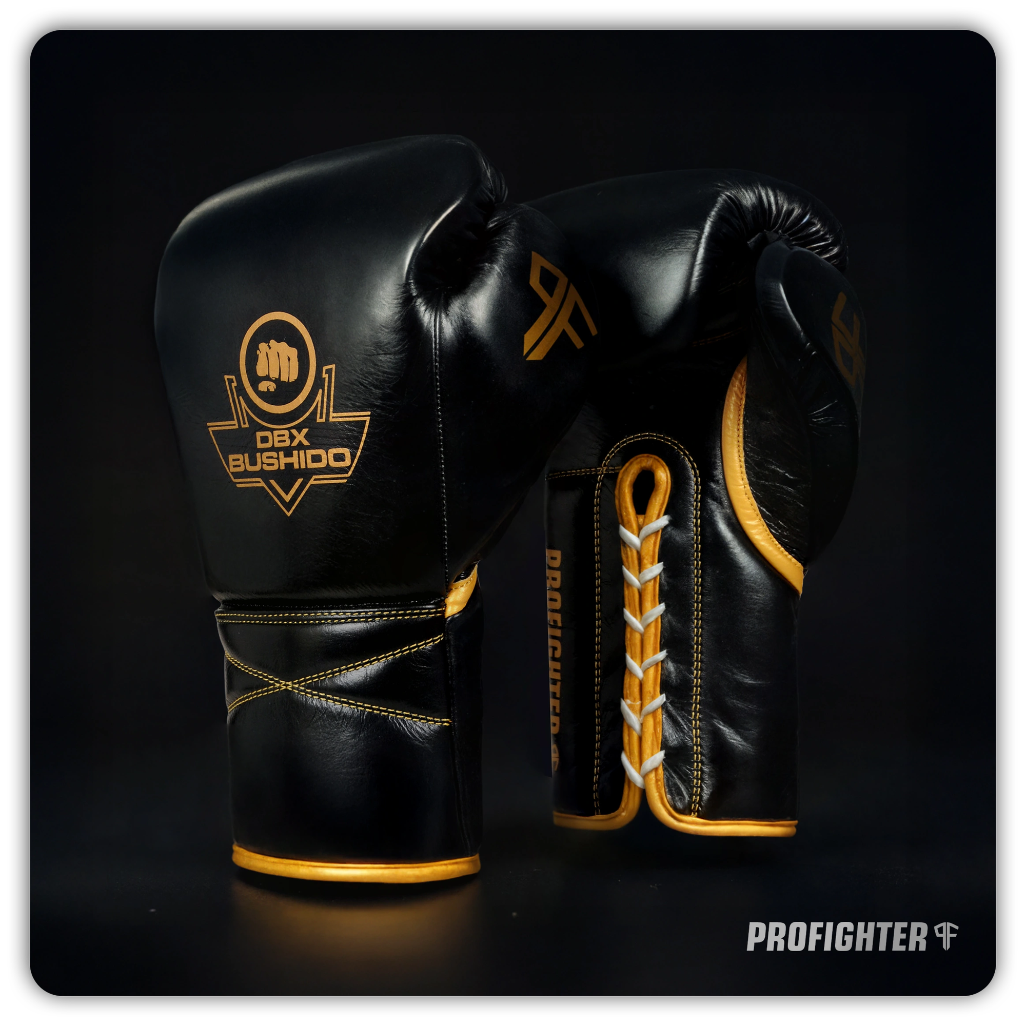 wiązane rękawice bokserskie premium profighter bordowe gold ze skóry naturalnej