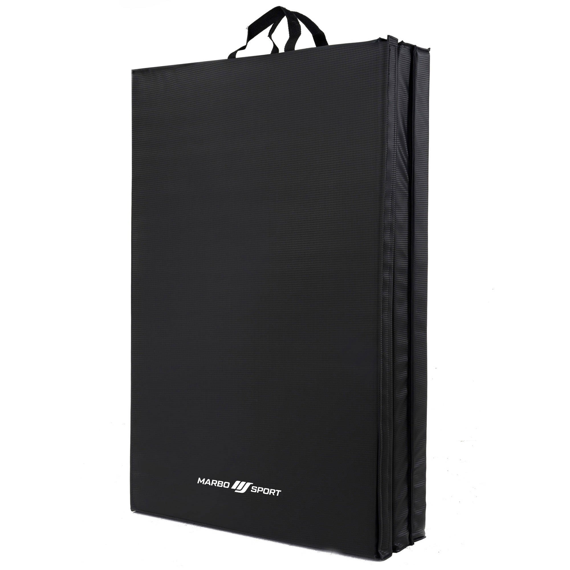 Materac gimnastyczny składany twardy z rzepami 180 x 90 x 5 cm czarny - Marbo Sport