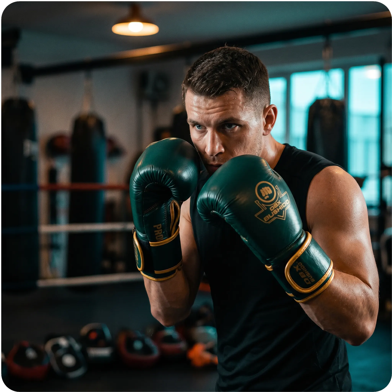 Rękawice bokserskie ze skóry Profighter Green