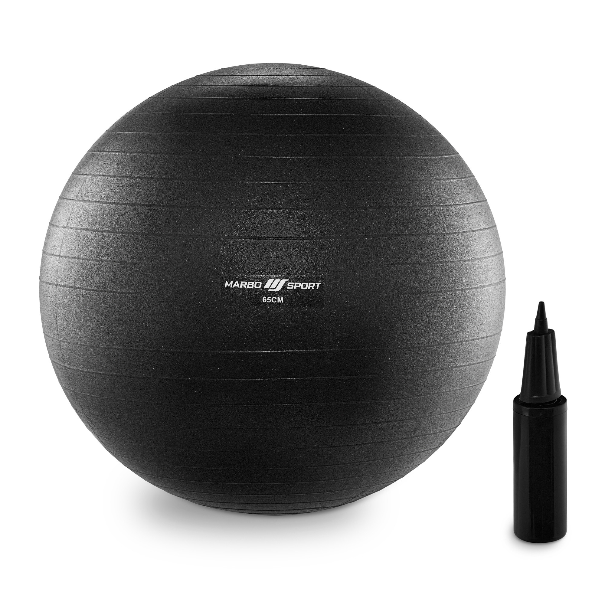 Гімнастичний м'яч Marbo Sport 65 см чорний для фітнесу та пілатесу